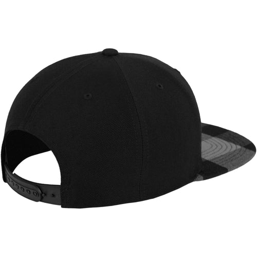 6089FP Checked Flanell Peak Snapback Black Charcoal