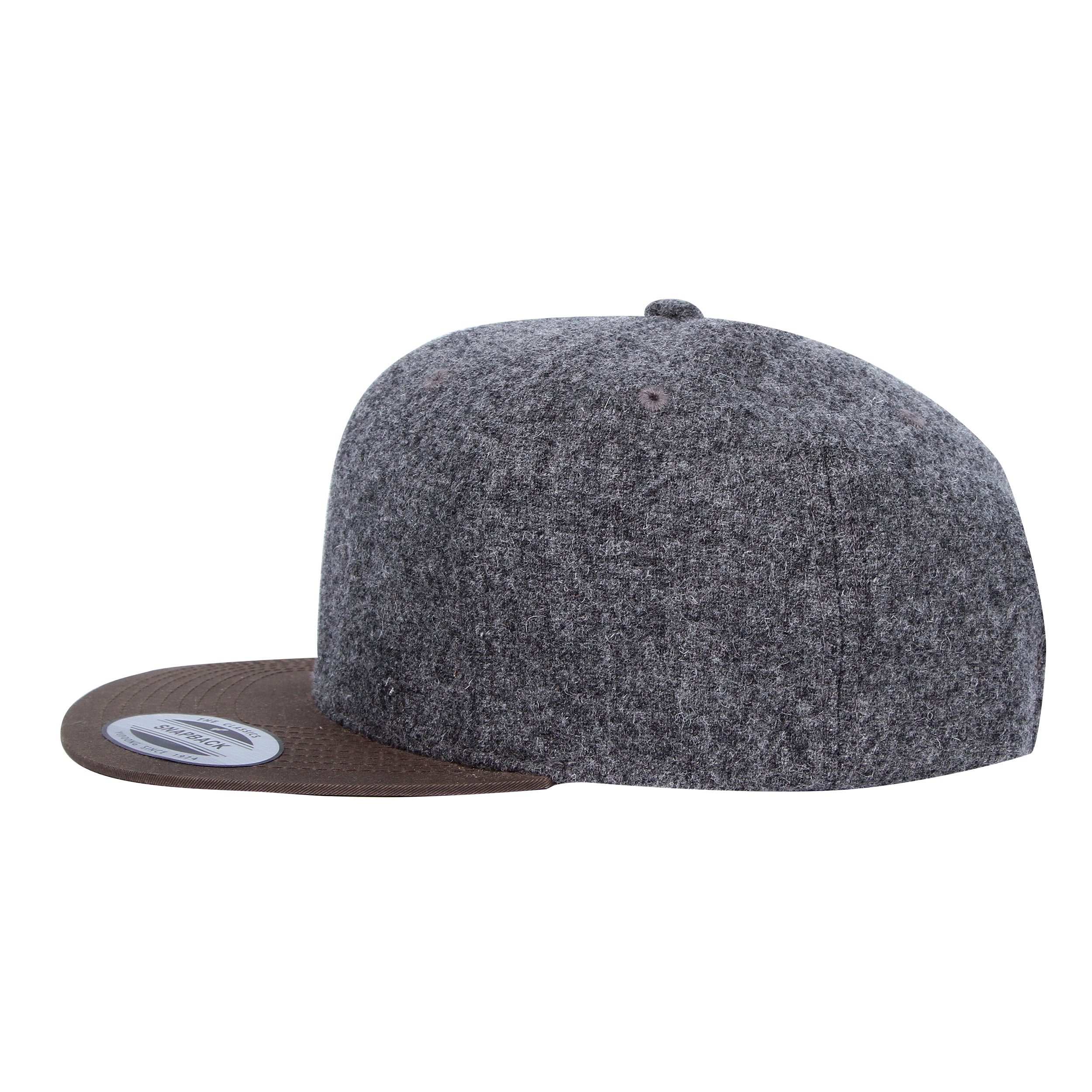 6089M Snapback Wolle Grau