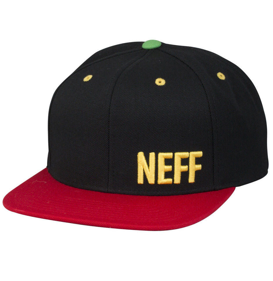NEFF Daily Snapback Black - Red - Green
